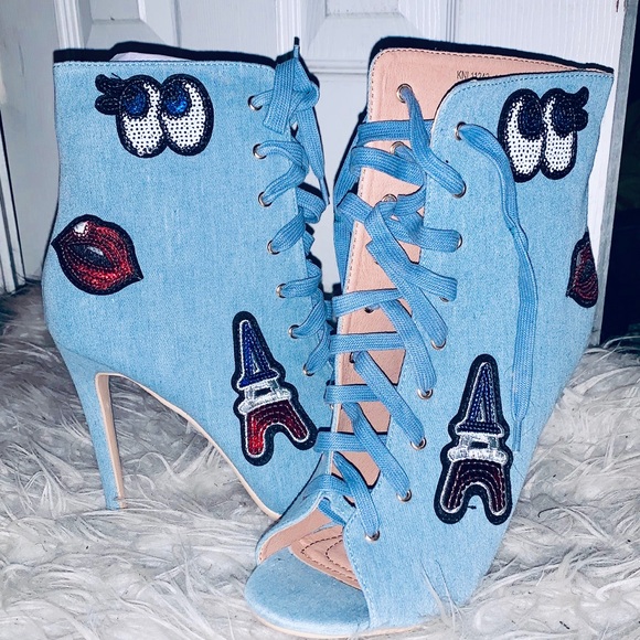Brand New Light Denim Booties😍 - Picture 1 of 3